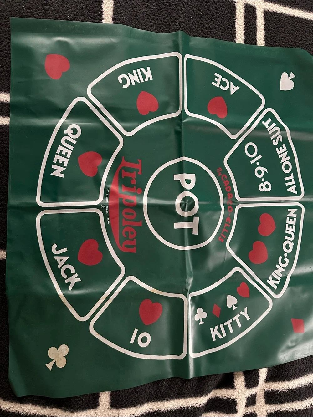 Vintage Tripoley Game Mat and Box